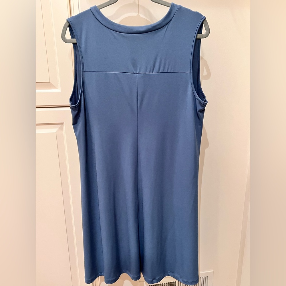 Chico's Blue Tunic Sleeveless Dress Long Shirt 2 L XL Large 14 16 - Picture 2 of 3